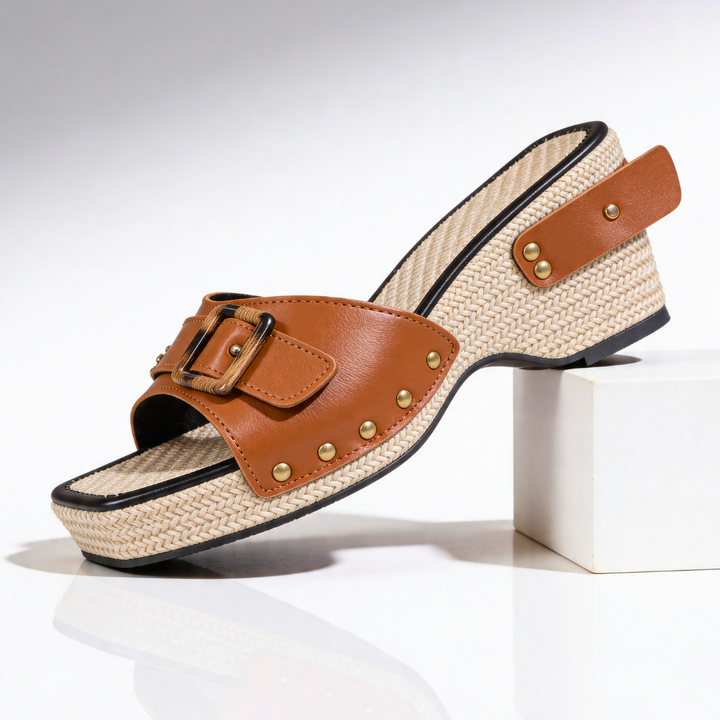 Odette Buckle Slides — back view