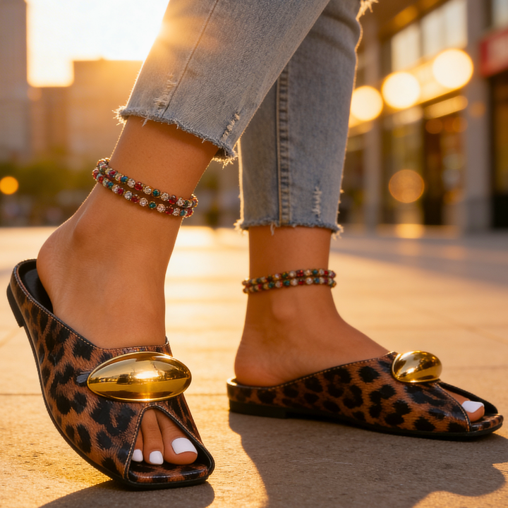 Harper Lane Leopard Print Leather Slip-Ons