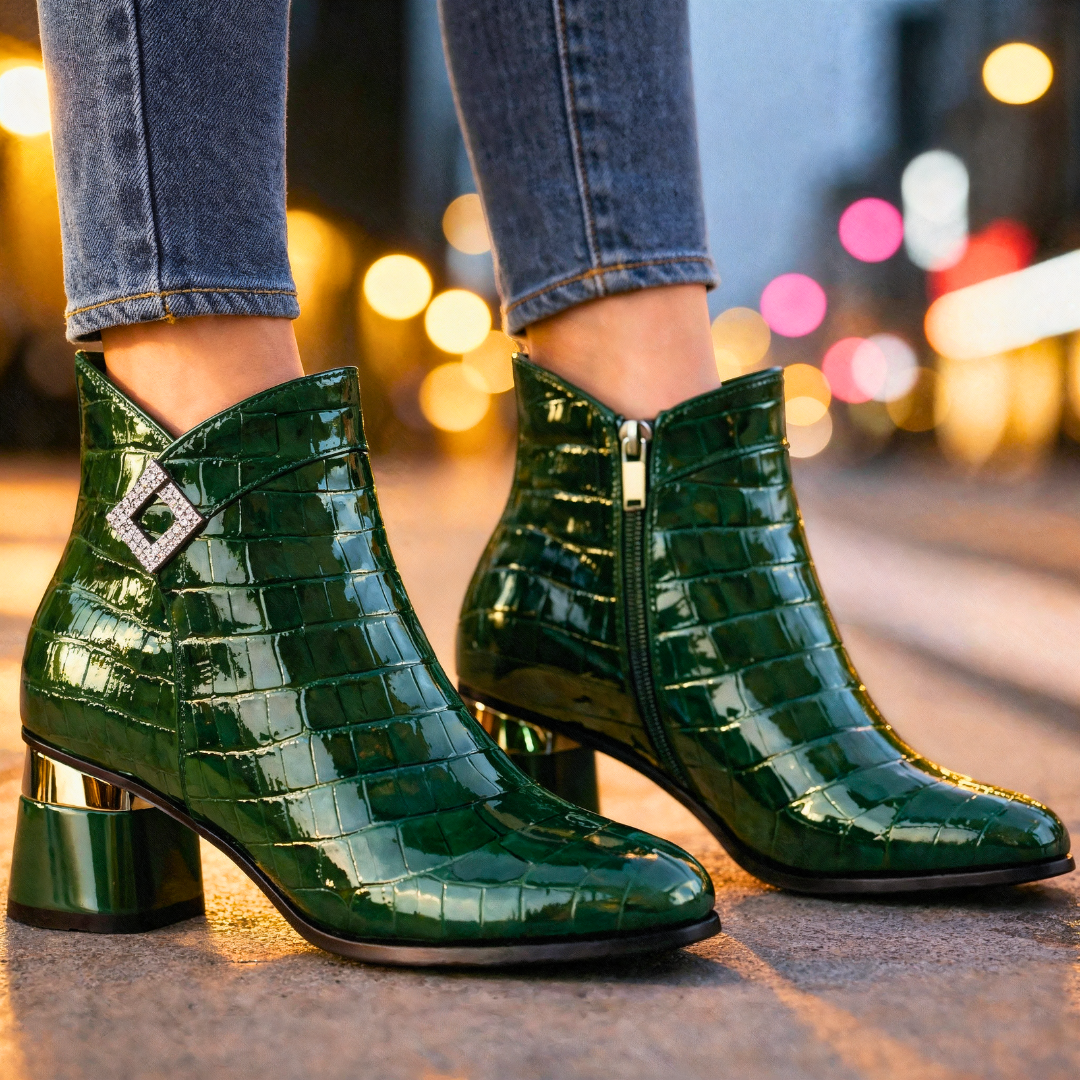 Harper Lane Gator Ankle Boots