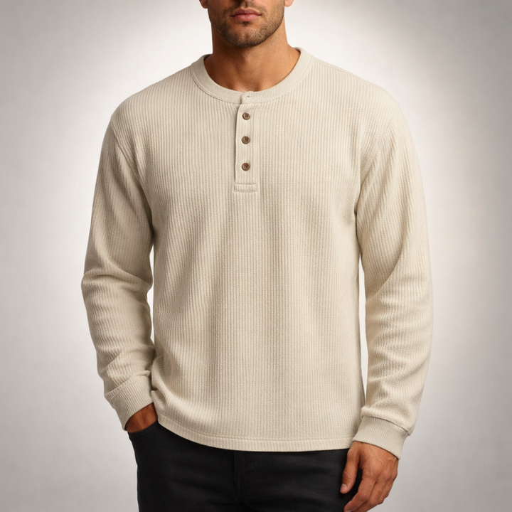 Westbrook Waffle Henley — side view