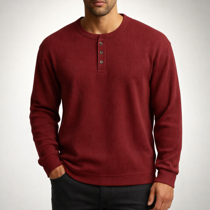 Westbrook Waffle Henley — detail view