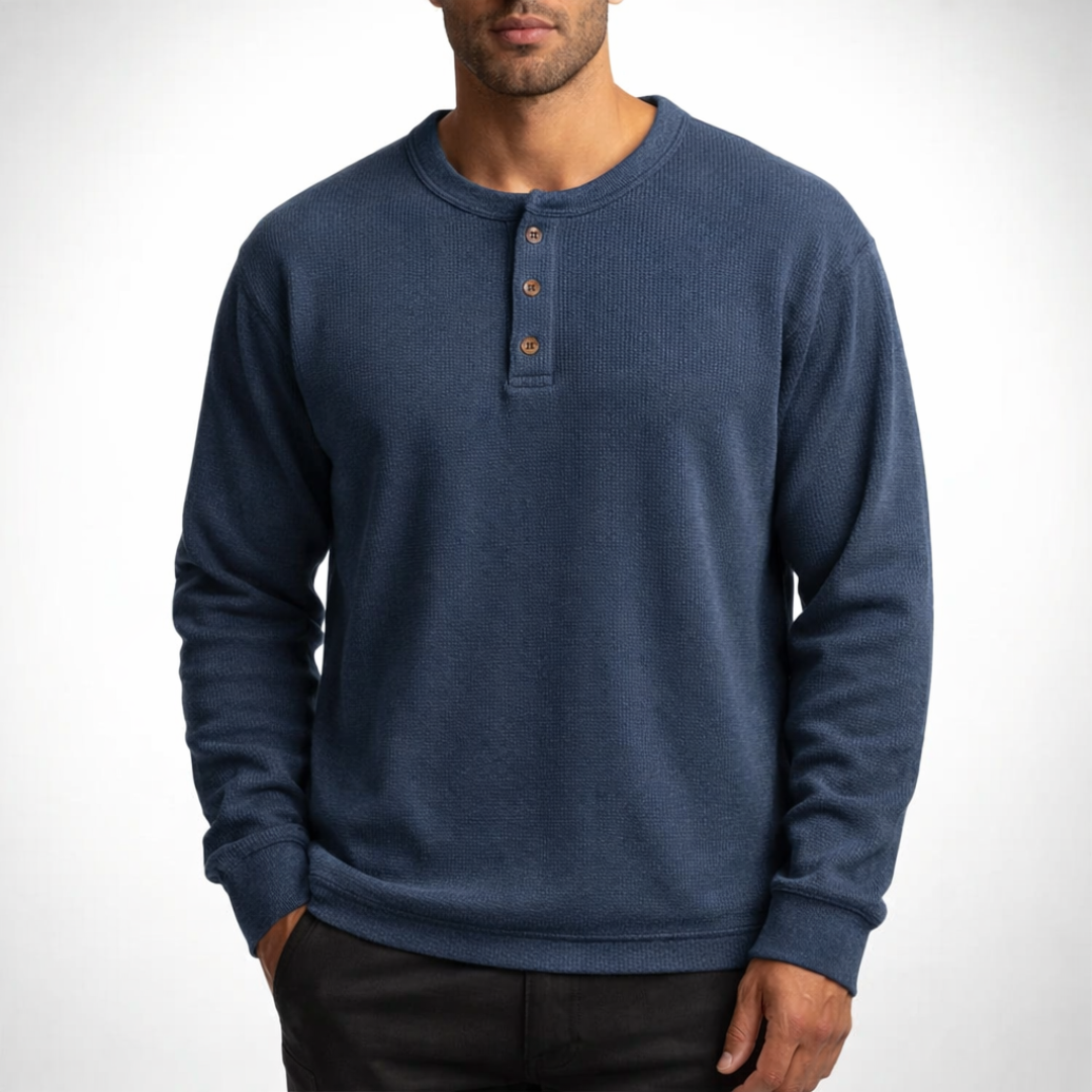 Westbrook Waffle Henley — back view