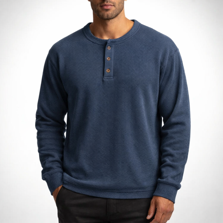 Westbrook Waffle Henley — back view