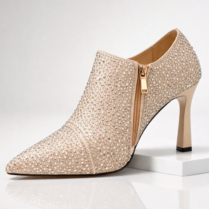 Seraphina Rhinestone Kitten Heels