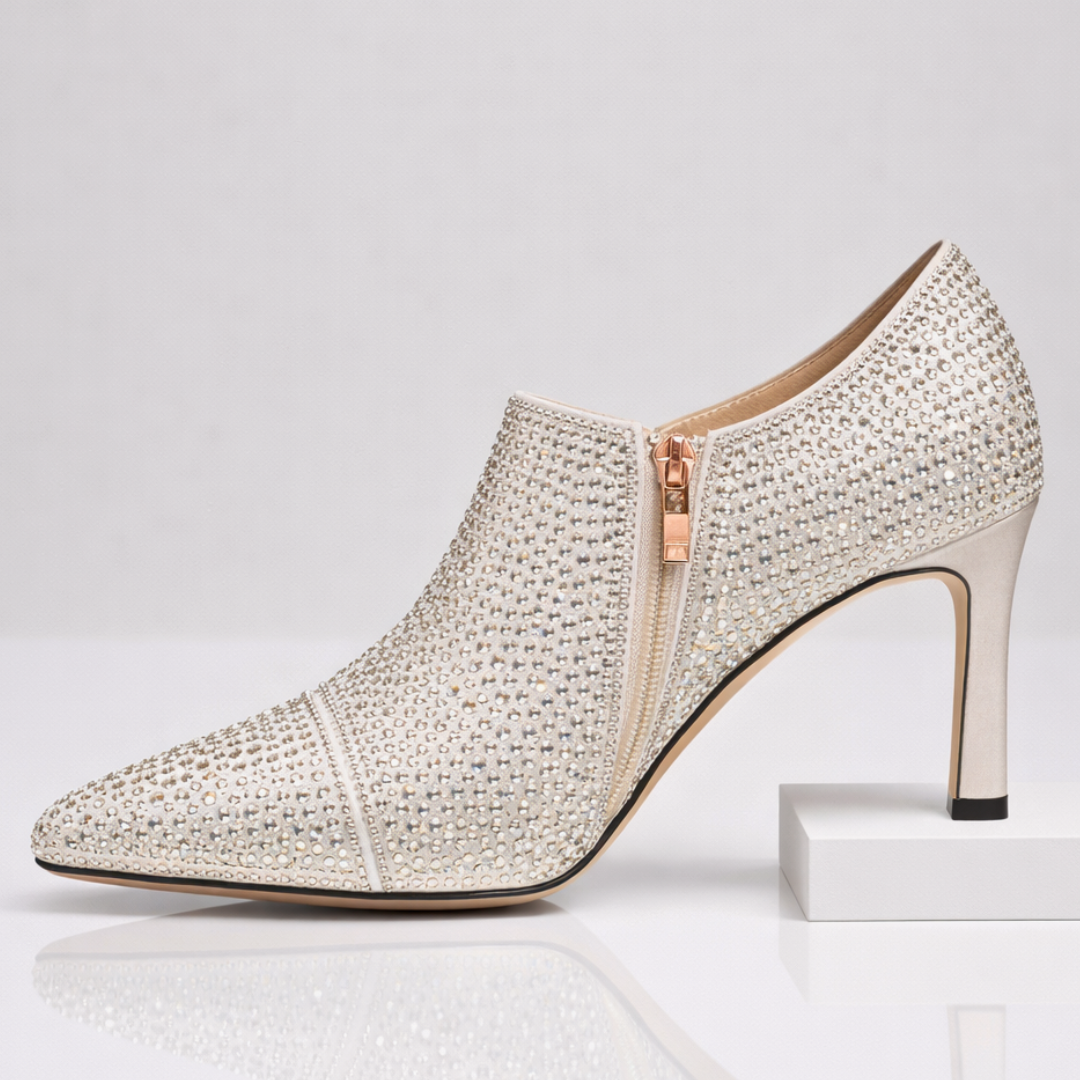 Seraphina Rhinestone Kitten Heels