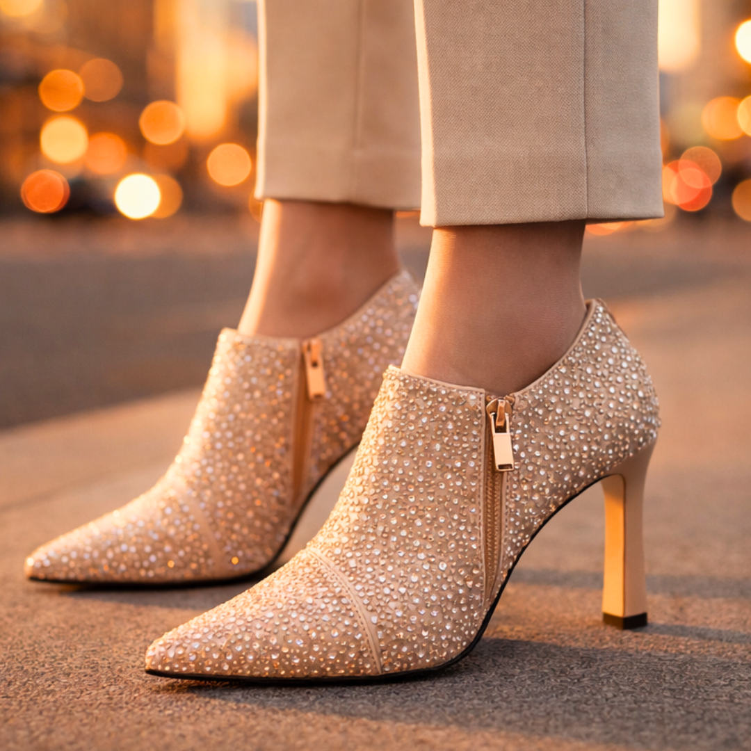 Seraphina Rhinestone Kitten Heels