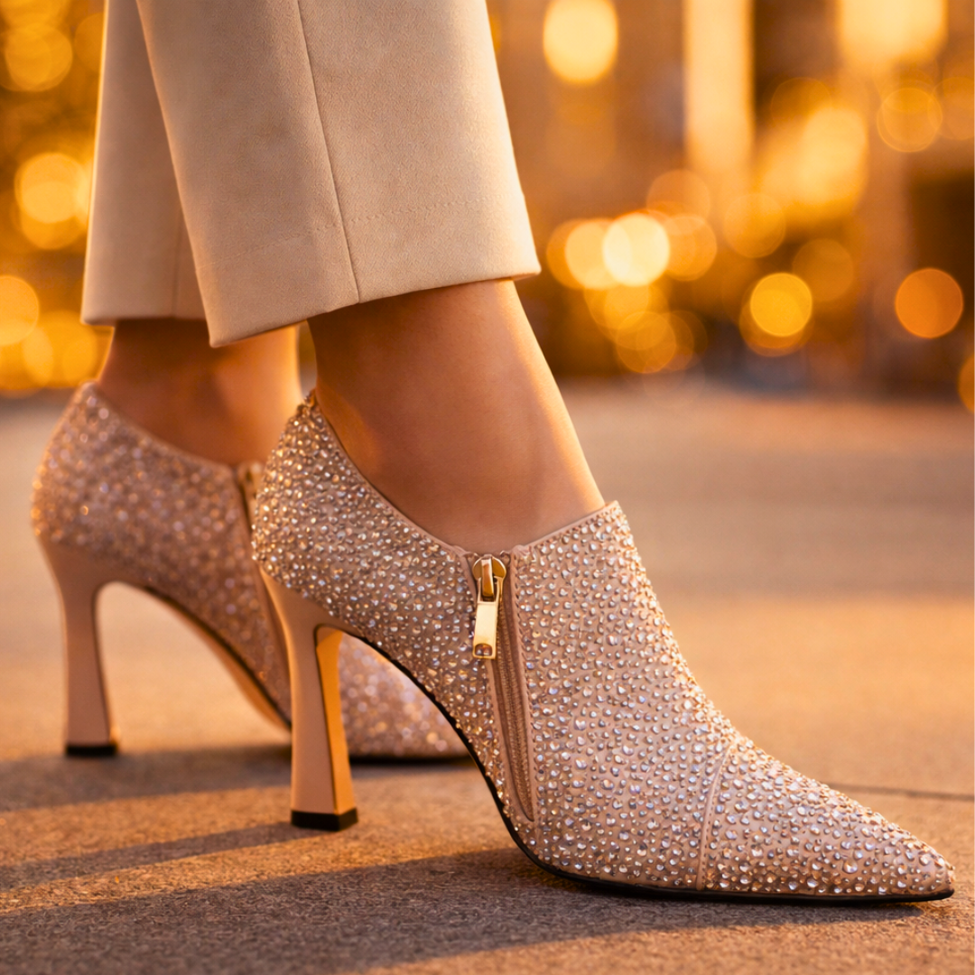 Seraphina Rhinestone Kitten Heels