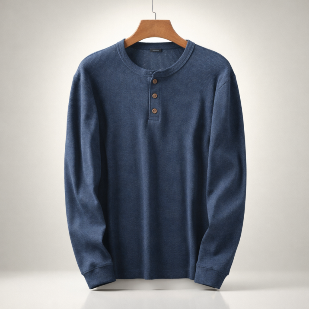 Westbrook Waffle Henley — close-up detail