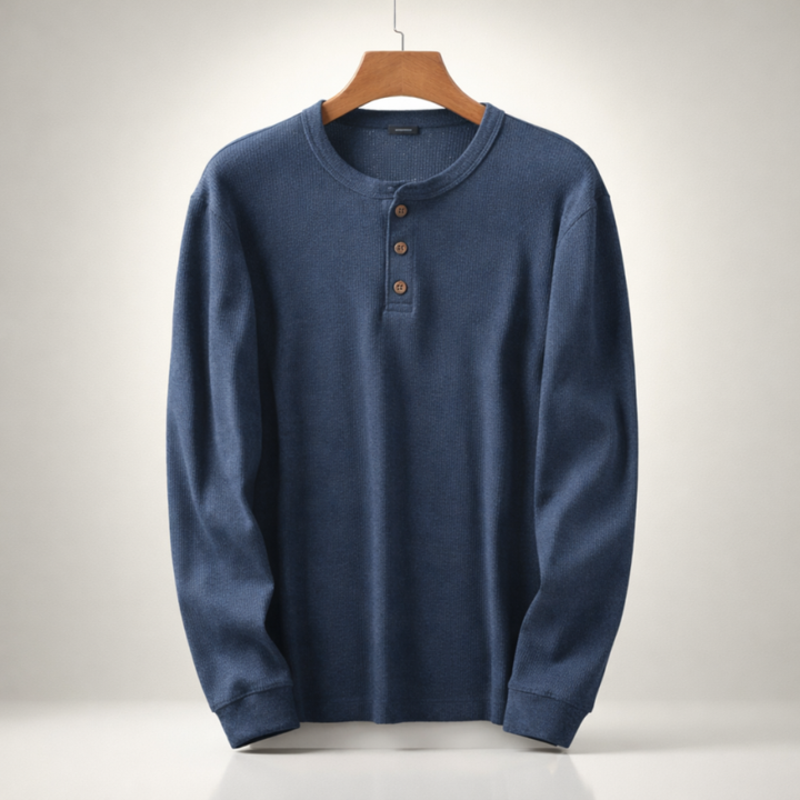 Westbrook Waffle Henley — close-up detail