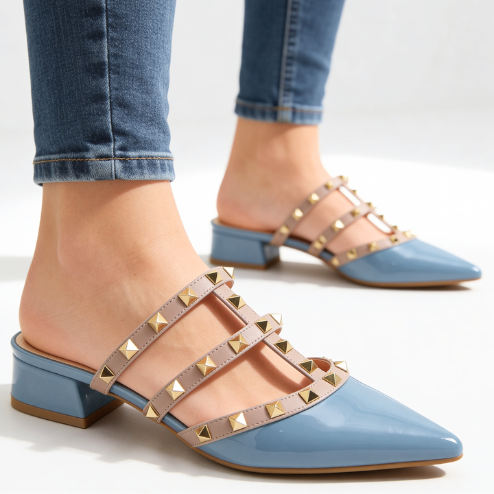 Odette Studded Mule — texture detail