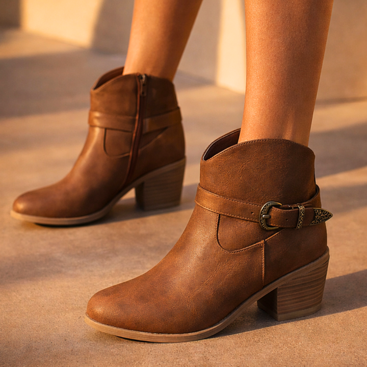 Darcy West Leather Ankle Boots