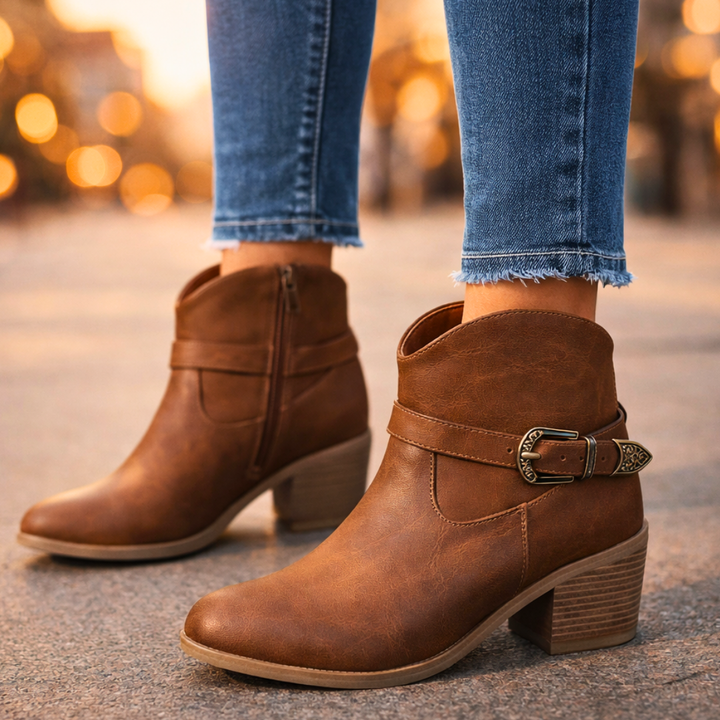 Darcy West Leather Ankle Boots