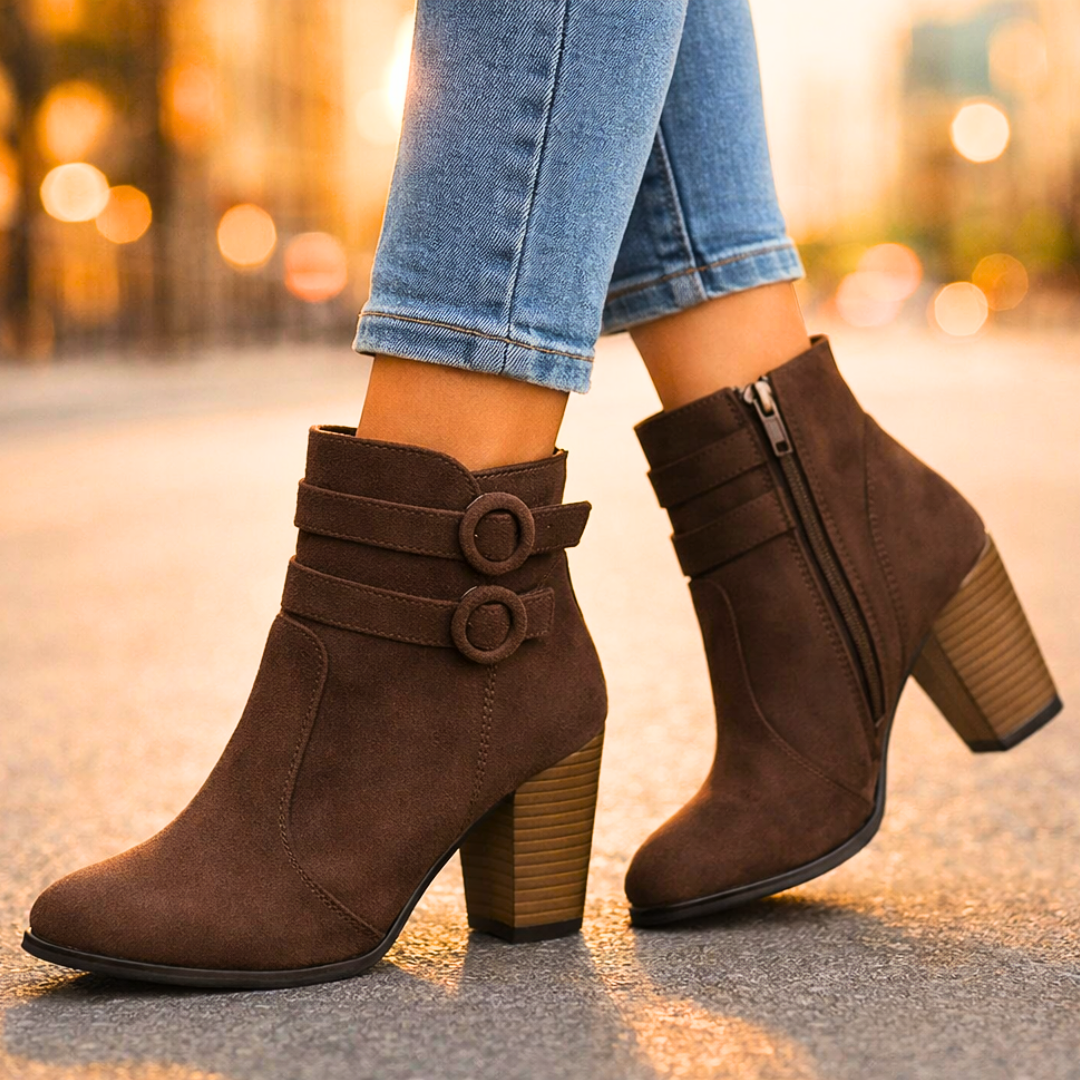 Harper Lane Duet Strap Suede Boots