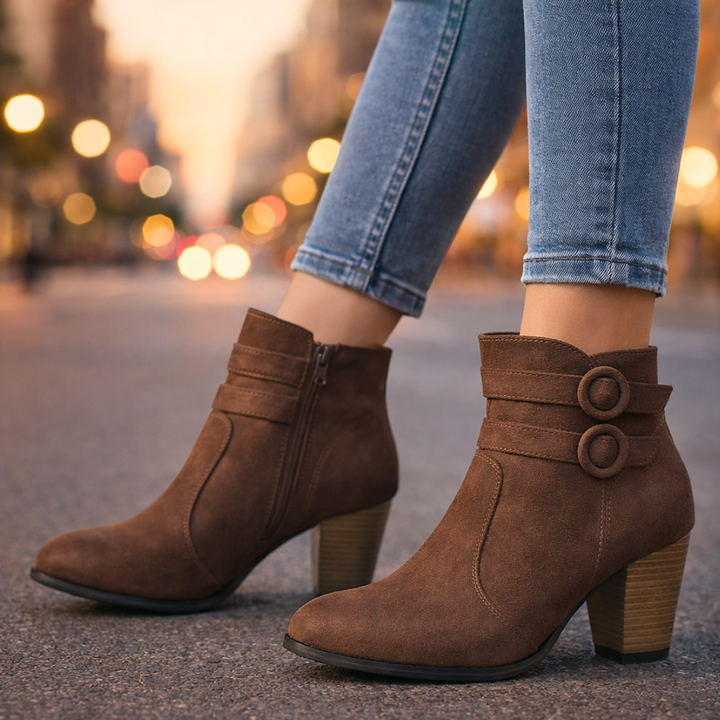 Harper Lane Duet Strap Suede Boots