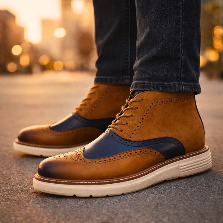 Hampton Lane Leather Brogue Boots