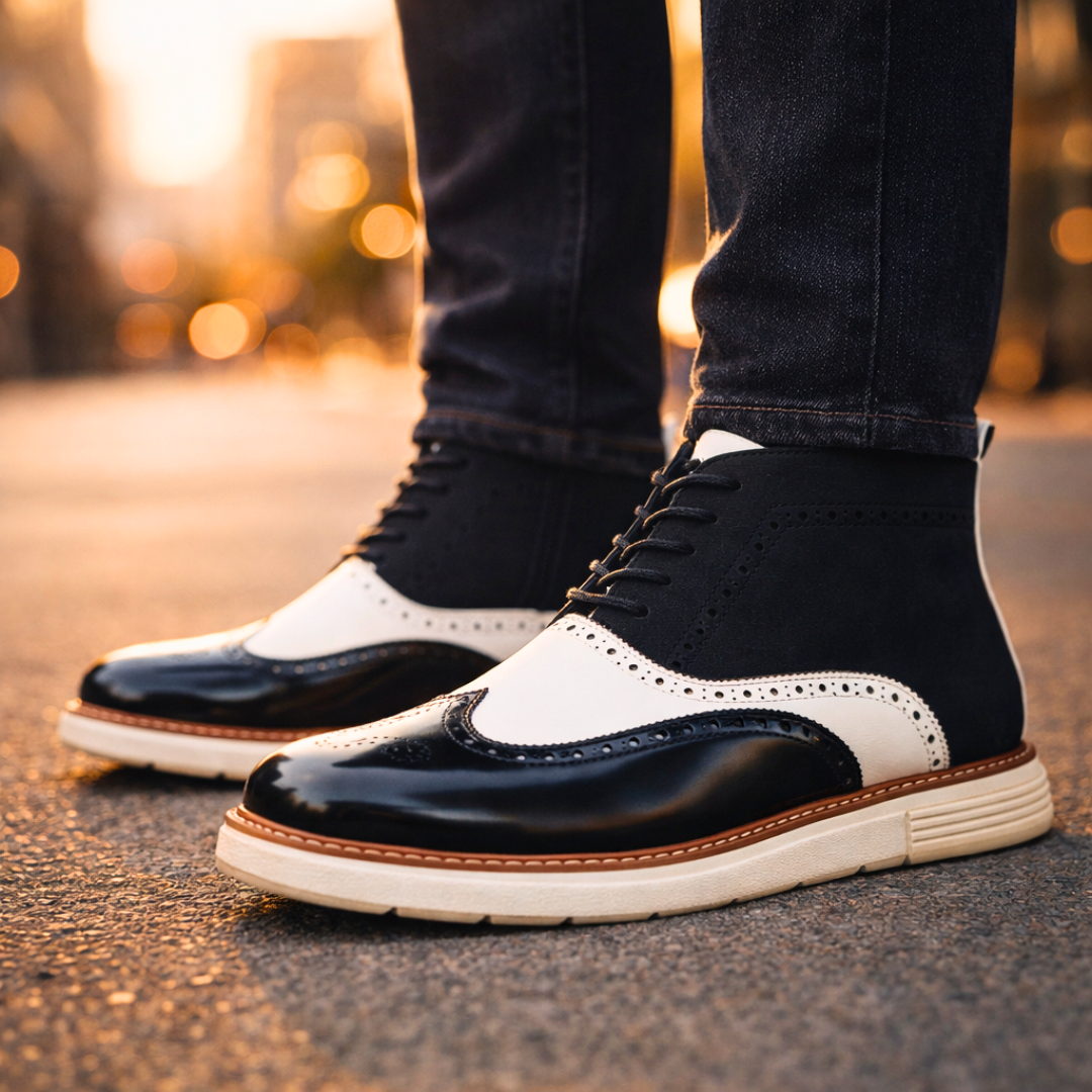 Hampton Lane Leather Brogue Boots