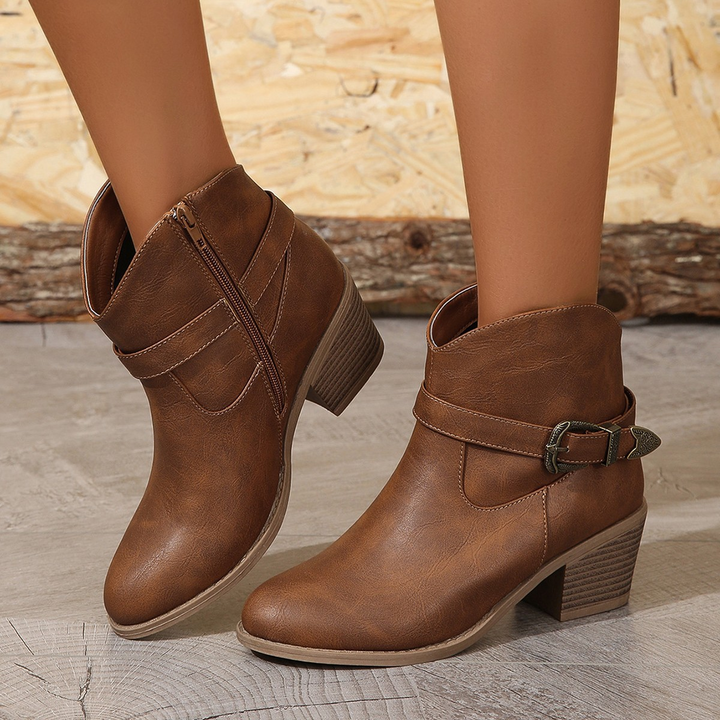 Darcy West Leather Ankle Boots