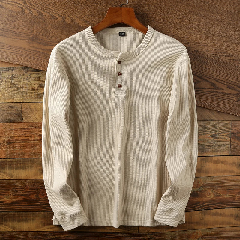 Westbrook Waffle Henley — texture detail