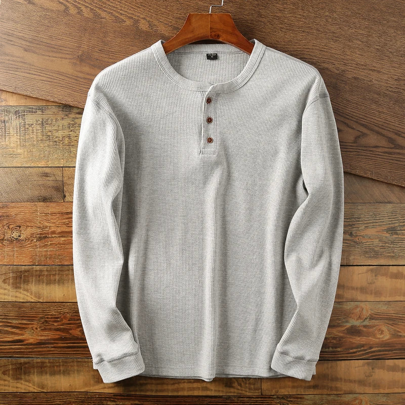 Westbrook Waffle Henley — styling shot