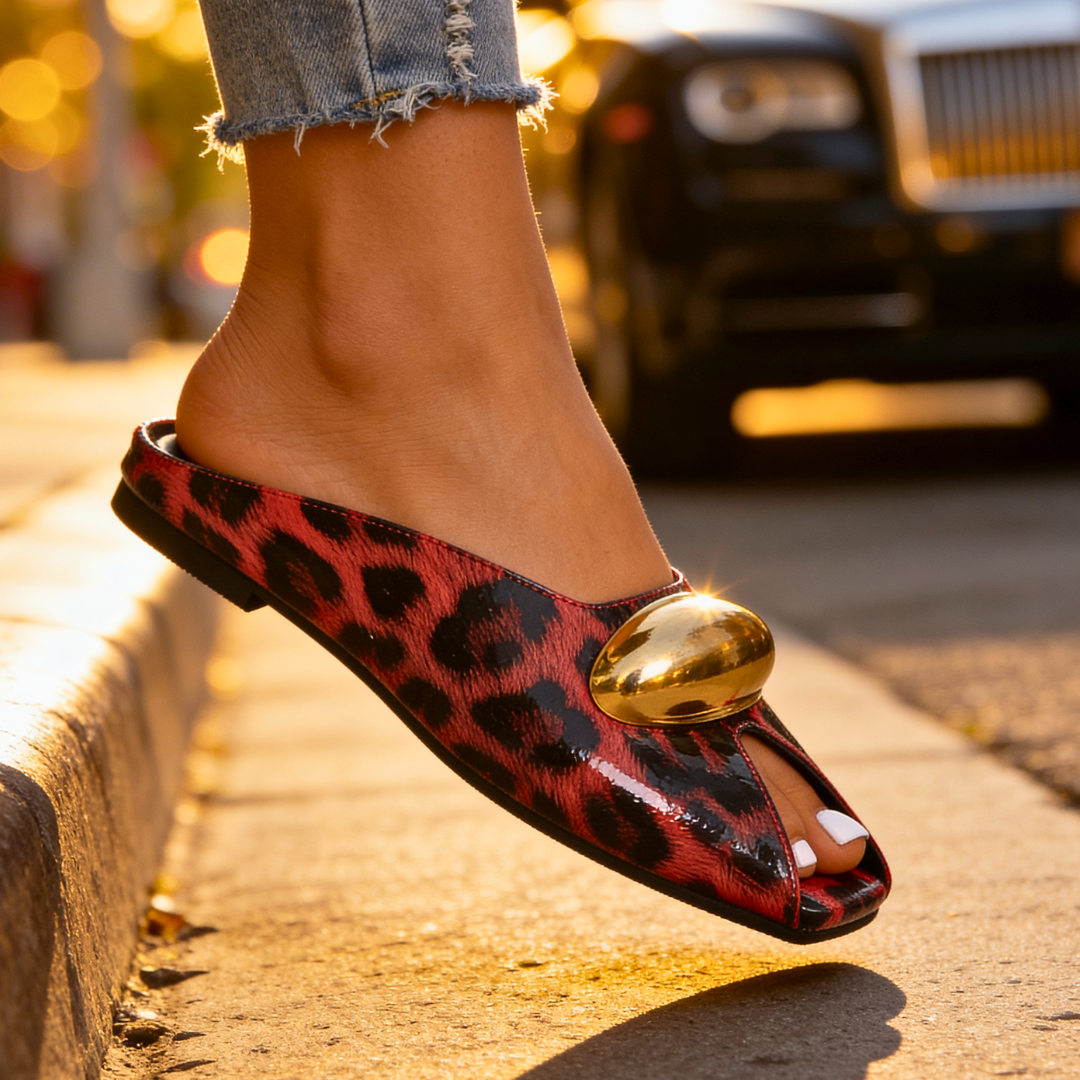 Harper Lane Leopard Print Leather Slip-Ons