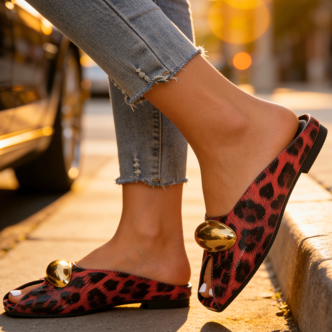 Harper Lane Leopard Print Leather Slip-Ons