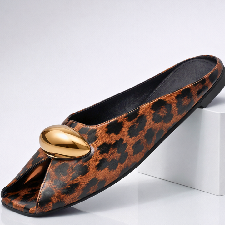 Harper Lane Leopard Print Leather Slip-Ons
