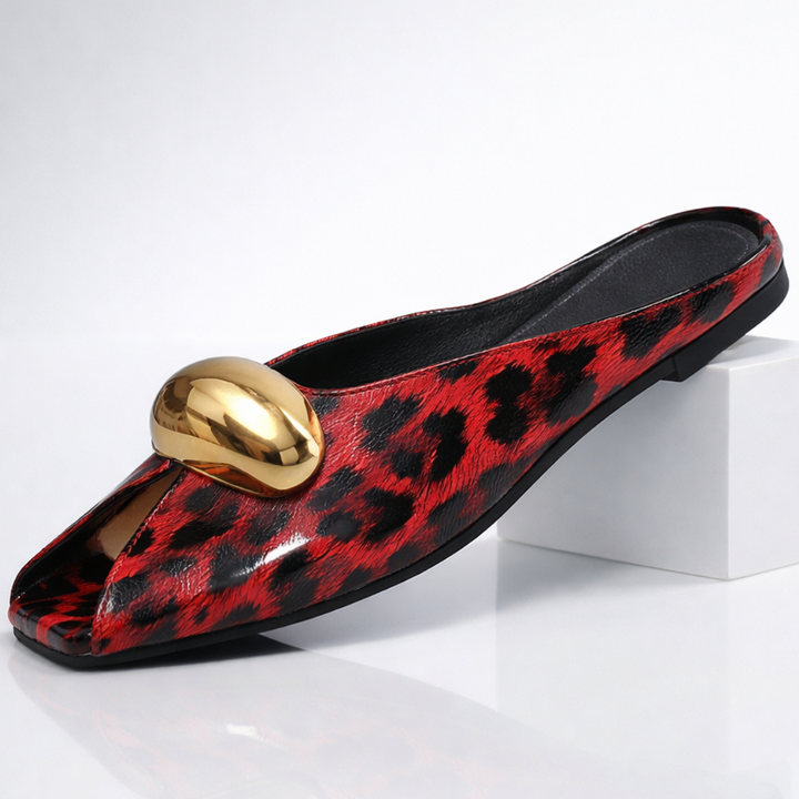 Harper Lane Leopard Print Leather Slip-Ons